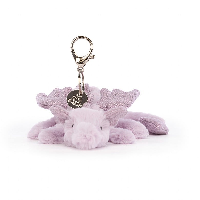 Lavender Dragon Bag Charm by Jellycat