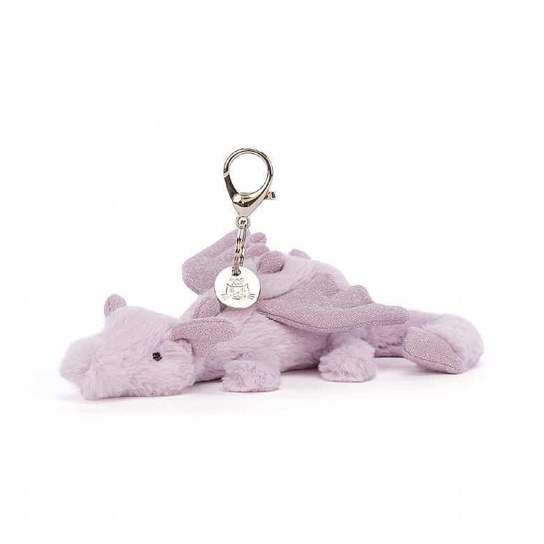 Lavender Dragon Bag Charm by Jellycat