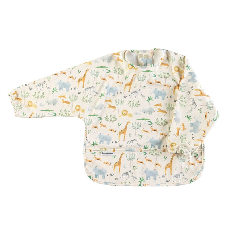 Long Sleeve Waterproof Bib - Safari Jungle by Loulou Lollipop