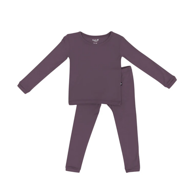 Solid Long Sleeve Toddler Pajama Set - Currant by Kyte Baby