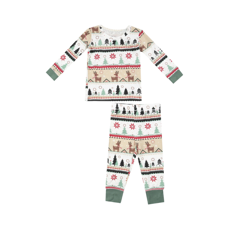 Bamboo Long Sleeve Lounge Wear Set - Reindeer Fair Isle by Angel Dear