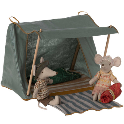 Happy Camper Tent, Mouse - Striped Blanket by Maileg