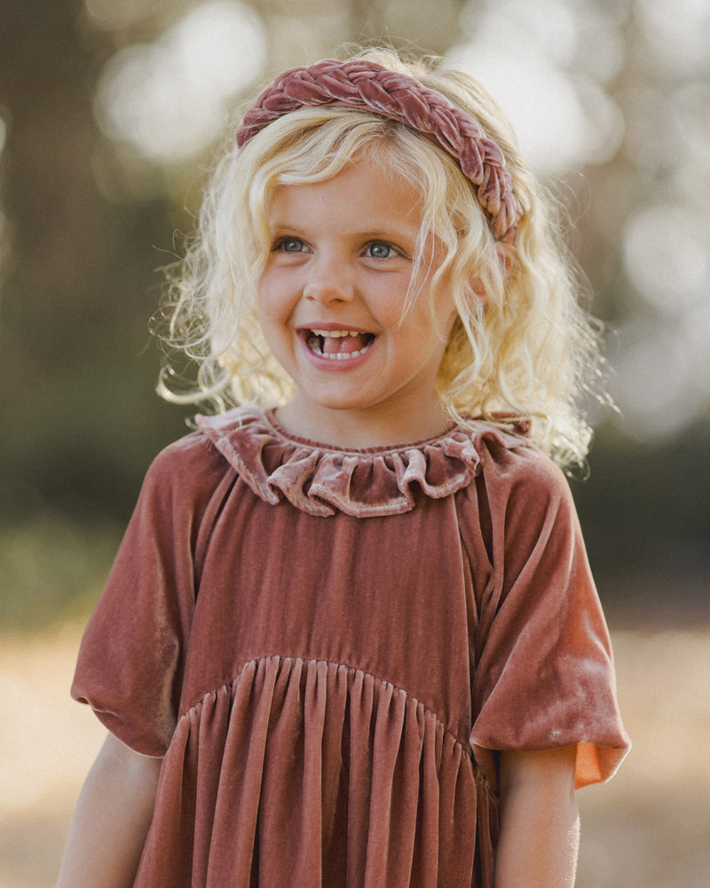 Velvet Braided Headband - Poppy by Noralee