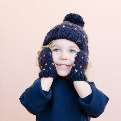 Sawyer Hand Knit Mittens - Navy by The Blueberry Hill