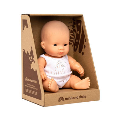 Newborn Baby Doll Asian Boy 8 1/4" by Miniland