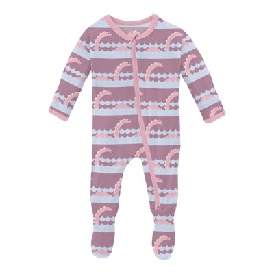 Print Footie with 2 Way Zipper - Pegasus Sea Monster by Kickee Pants - FINAL SALE