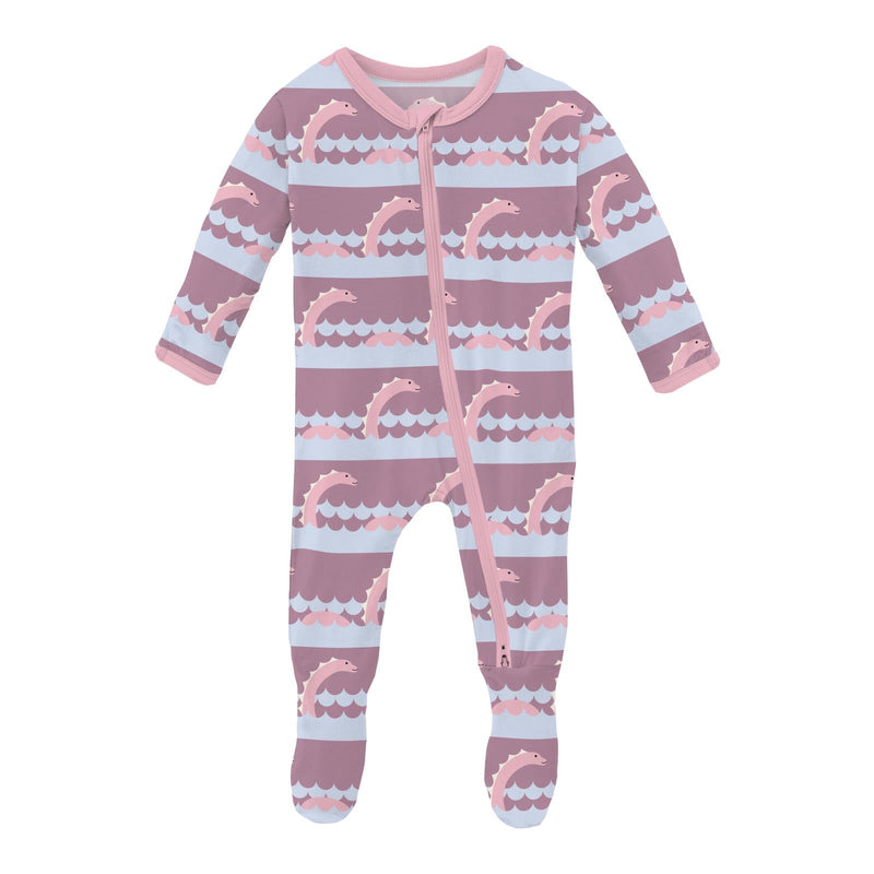 Print Footie with 2 Way Zipper - Pegasus Sea Monster by Kickee Pants - FINAL SALE