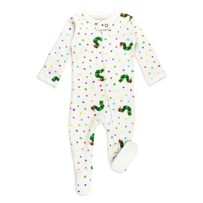 Organic 2 Way Zipper Footie - The Very Hungry Caterpillar/Caterpillar by Loved Baby