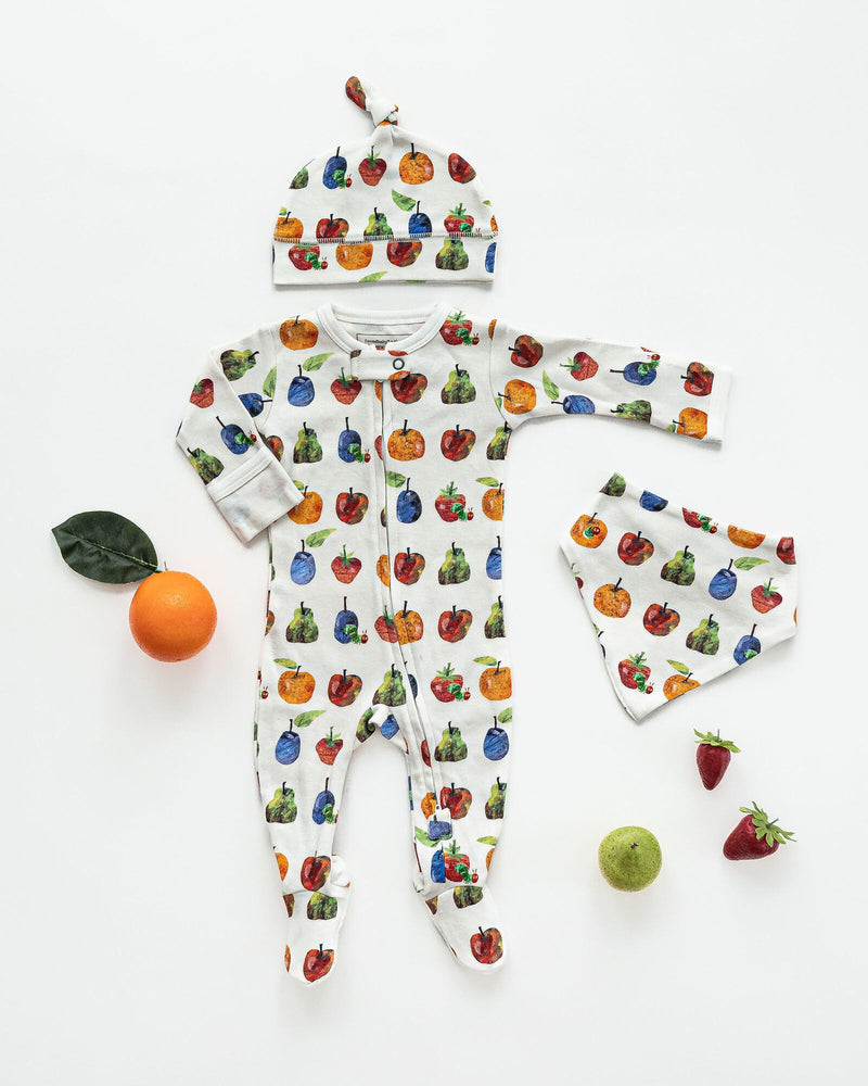 Organic 2 Way Zipper Footie - The Very Hungry Caterpillar/Fruit by Loved Baby