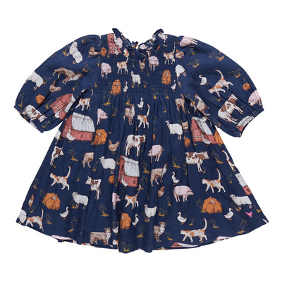 Stevie Puff Sleeve Dress - On the Farm by Pink Chicken