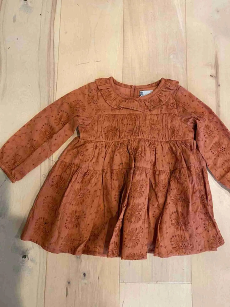 Sweet Party Dress - Rust Eyelet by Poppet & Fox