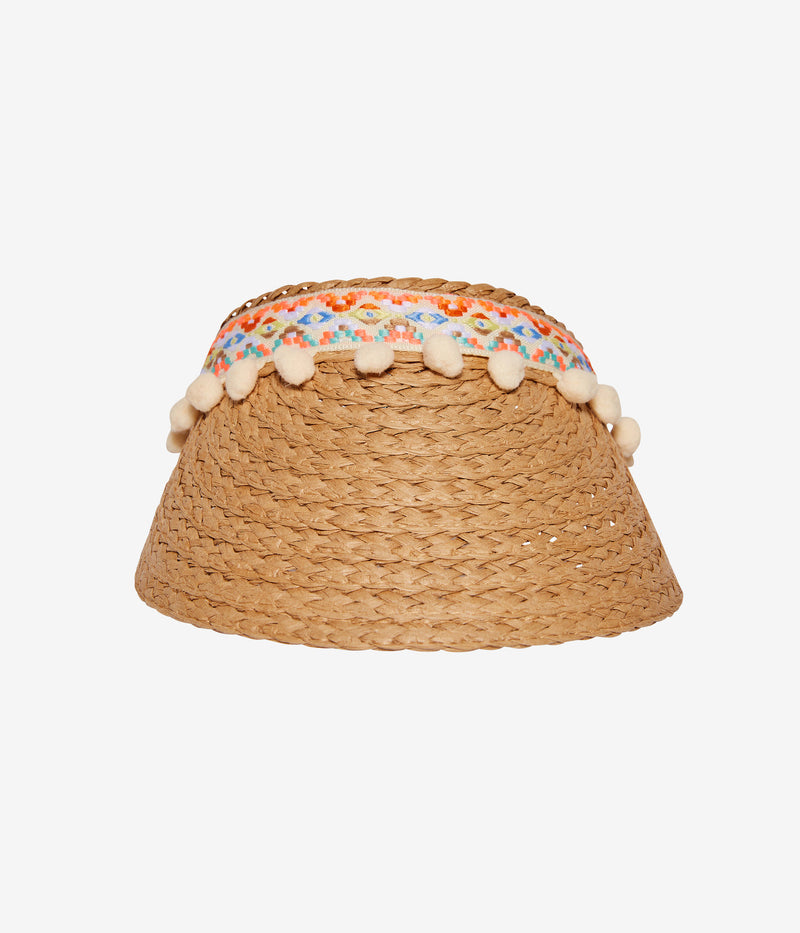 Pom Pom Straw Visor by Headster Kids