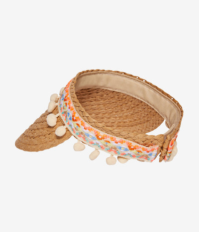 Pom Pom Straw Visor by Headster Kids