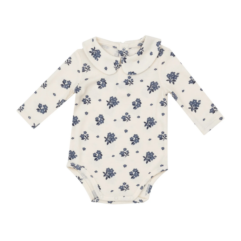 Peter Pan Collar Ribbed Bodysuit - Petite Bouquets by Angel Dear