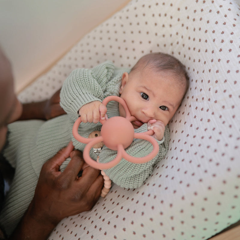 Daisy Rattle Teether by Mushie & Co