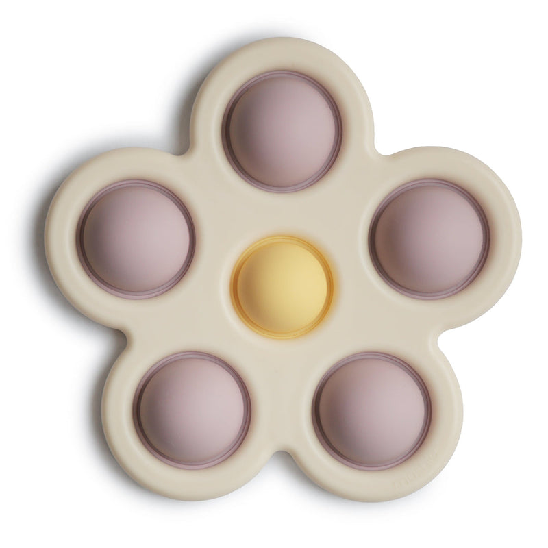 Flower Press Toy - Soft Lilac/Daffodil/Ivory by Mushie & Co