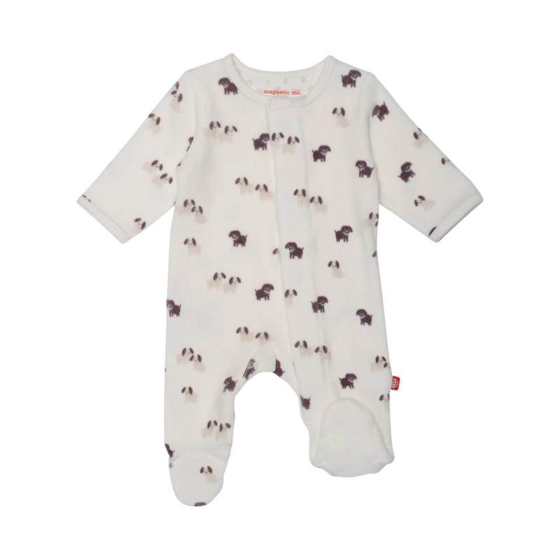 Puppy Love Velour Magnetic Footie by Magnetic Me