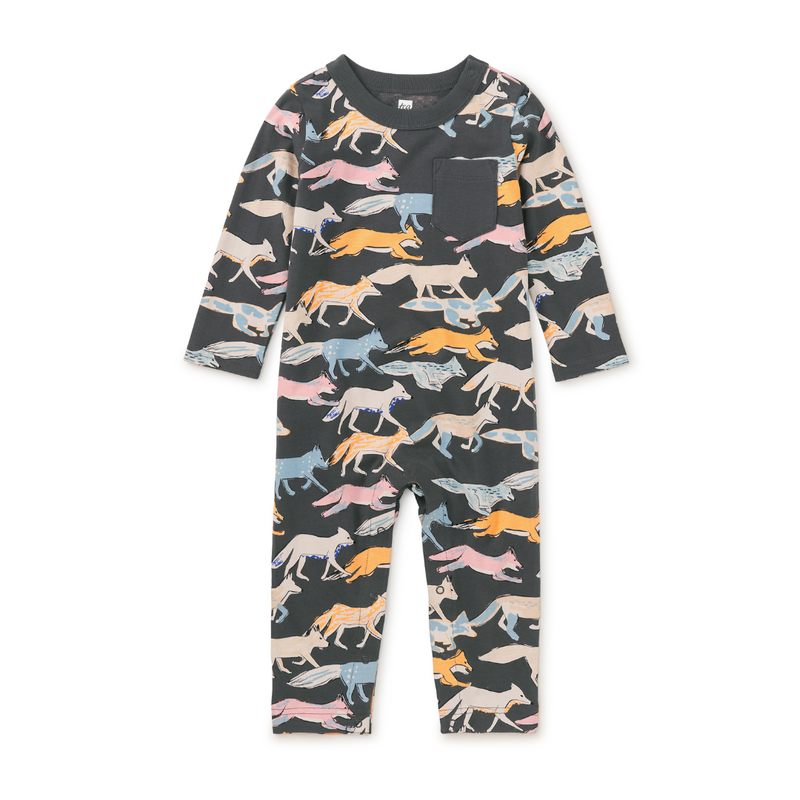 Long Sleeve Pocket Baby Romper - Fleet Foxes by Tea Collection