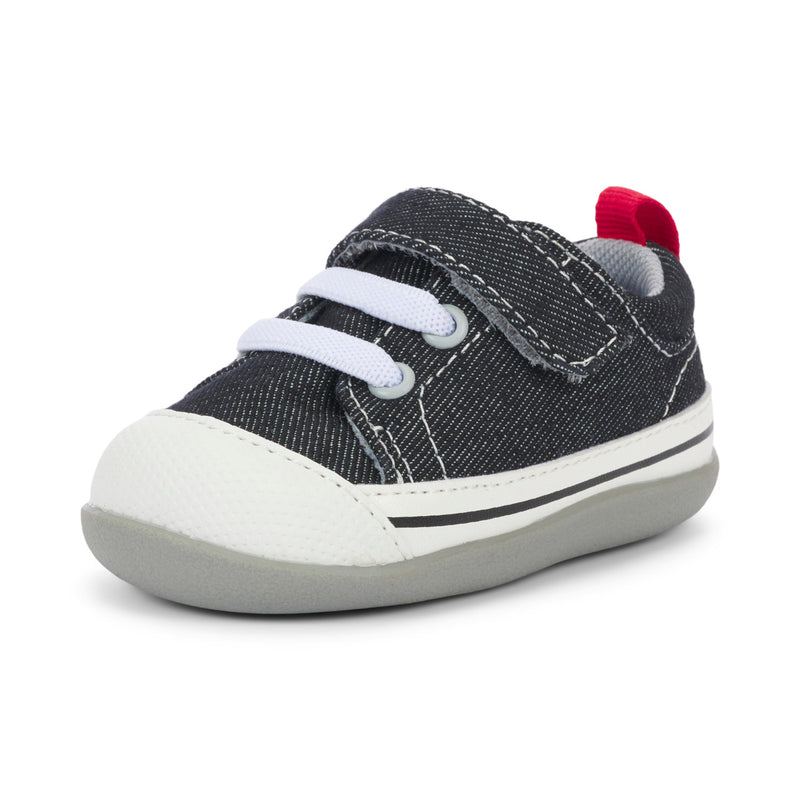 Stevie II Infant Shoe - Black Denim by See Kai Run