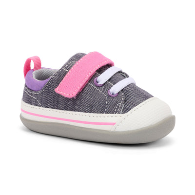 Stevie II Infant Shoe - Gray/Pink by See Kai Run