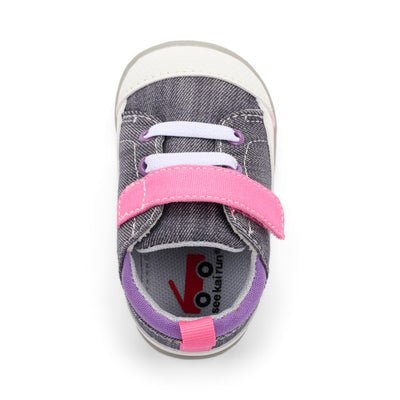 Stevie II Infant Shoe - Gray/Pink by See Kai Run