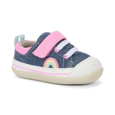 Stevie II Infant Shoe - Chambray/Pink by See Kai Run