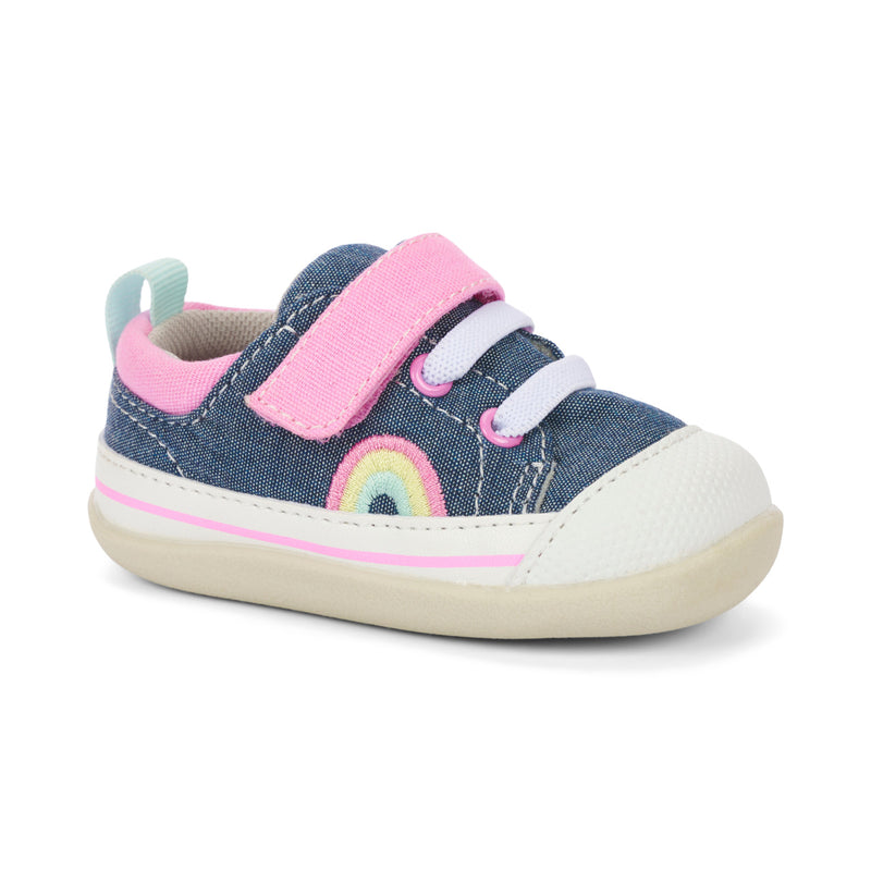 Stevie II Infant Shoe - Chambray/Pink by See Kai Run