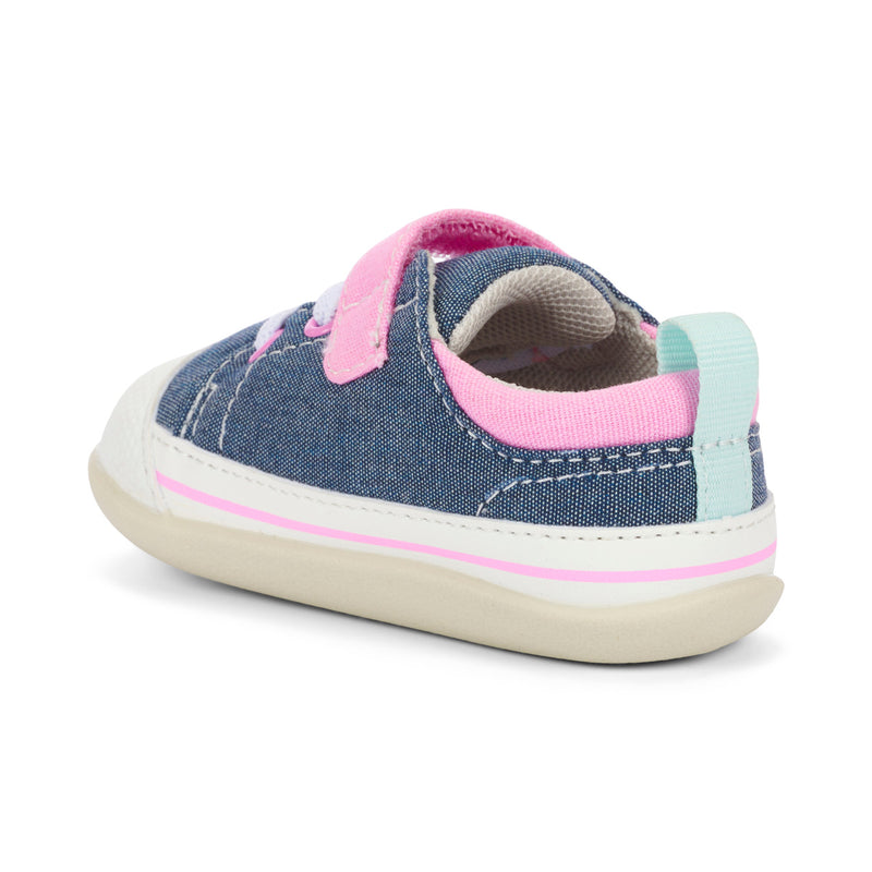 Stevie II Infant Shoe - Chambray/Pink by See Kai Run