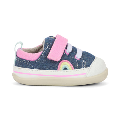 Stevie II Infant Shoe - Chambray/Pink by See Kai Run