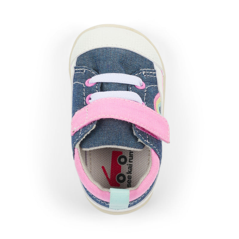 Stevie II Infant Shoe - Chambray/Pink by See Kai Run