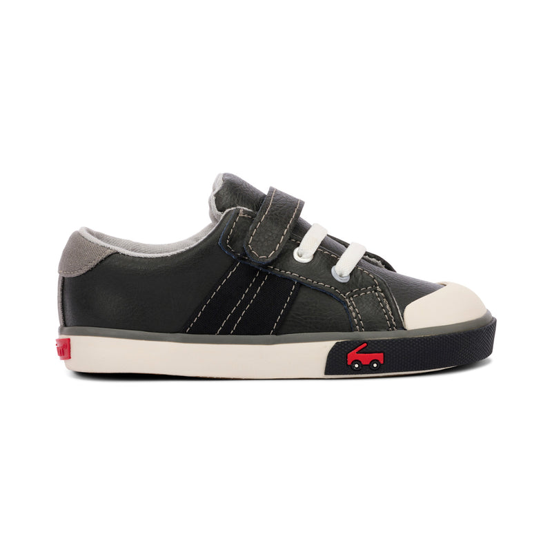 Lucci Sneakers - Black Leather/Gray by See Kai Run