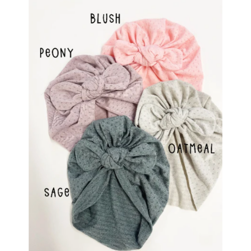 Lightweight Spring Bow Baby Turban - Sage by Golden Dot Lane