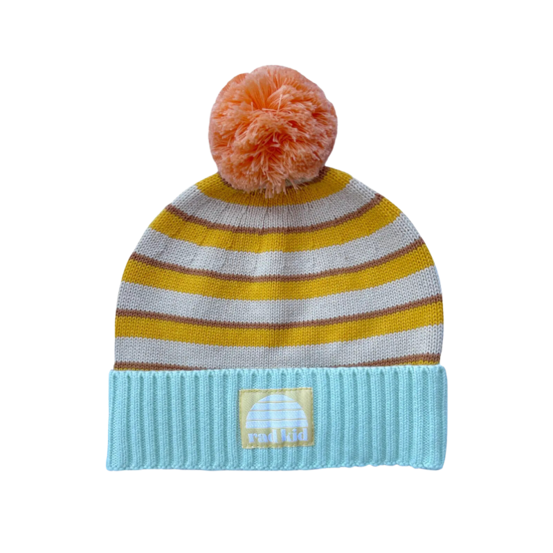 Rad Kid Stripe Organic Knit Beanie by Banabae