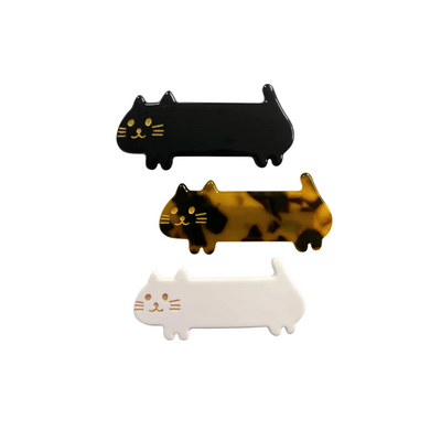 Mas Gatos Barrette Set of 3 - White/Black by Milk Teeth