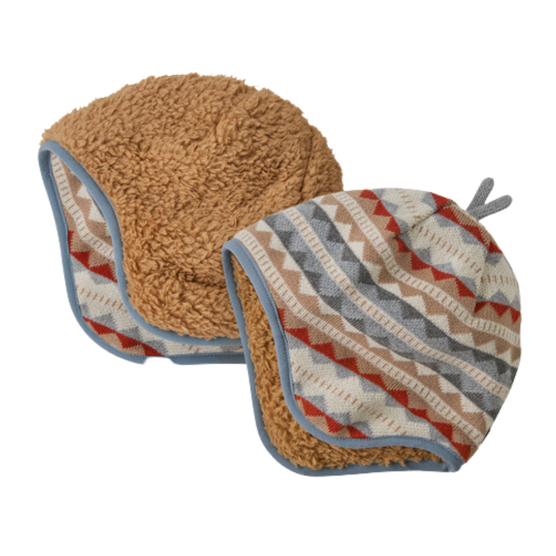 Baby Reversible Beanie - Diamond Stripe Light Plume Grey by Patagonia