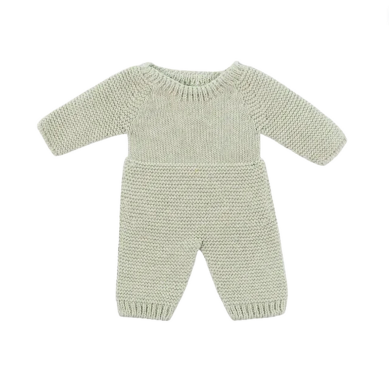 Knitted Doll Pajamas 12 5/8" - Green by Miniland