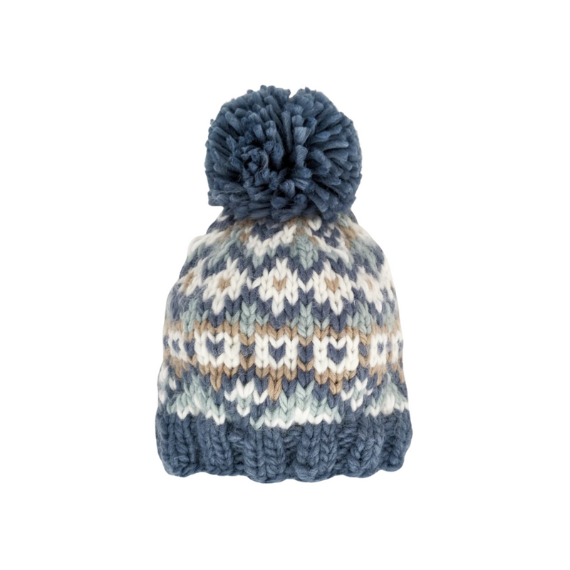 Fairisle Knit Hat - Slate by Huggalugs