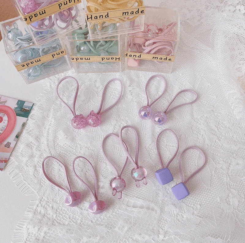 Hair Elastics 10 Piece Box Set - Purple by Miki Miette