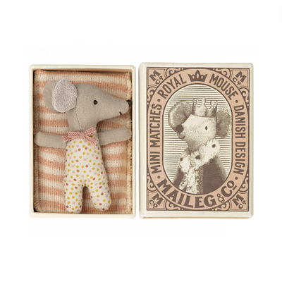 Sleepy Wakey, Baby Mouse in Matchbox - Rose by Maileg