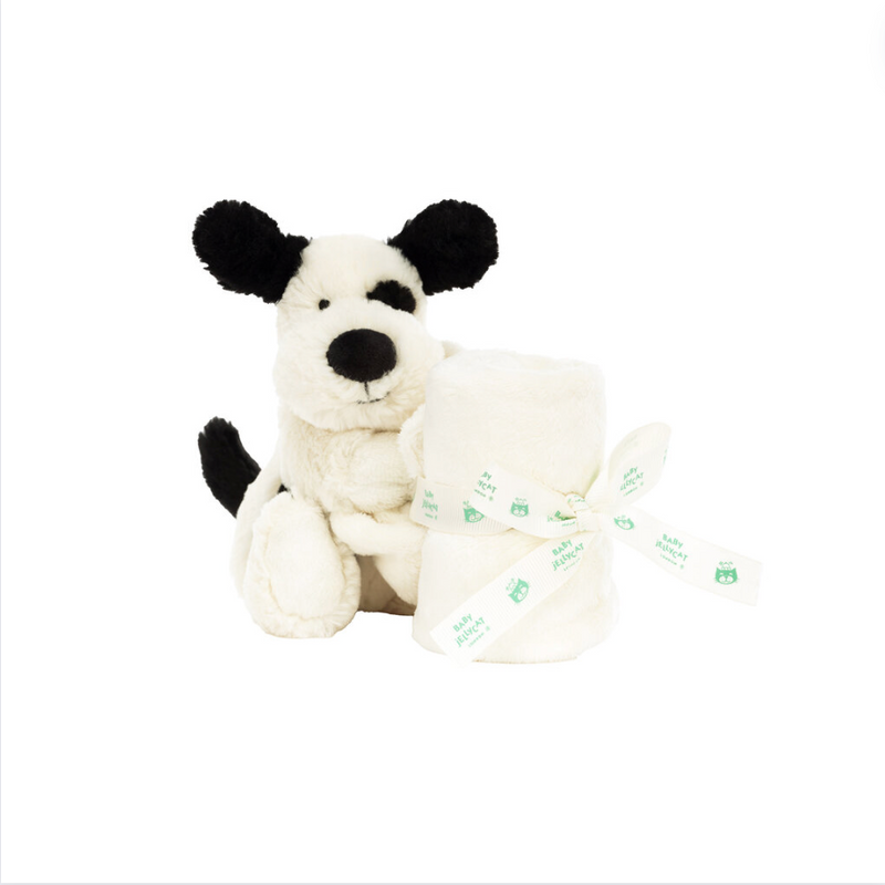 2024 Black & Cream Puppy Soother by Jellycat