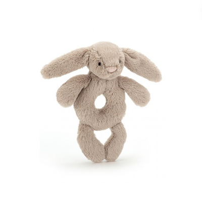 Bashful Beige Bunny Ring Rattle - 8 Inch by Jellycat