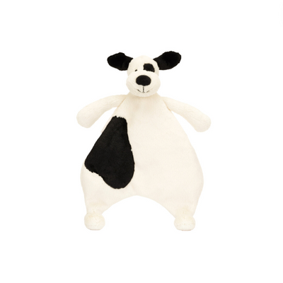 Bashful Black & Cream Puppy Comforter - 11x7 Inch by Jellycat