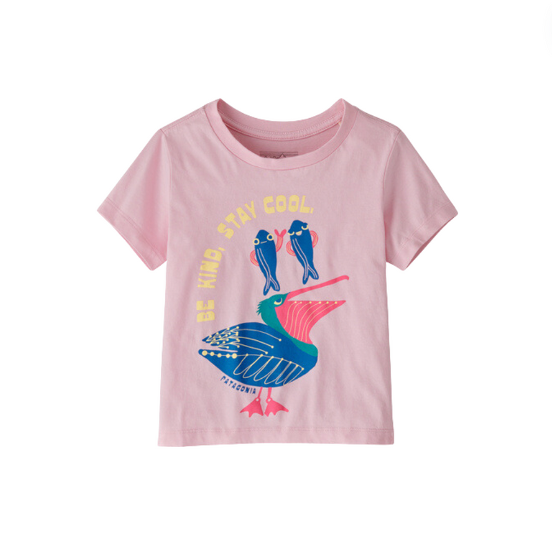 Baby Graphic T-Shirt - Free Ride: Peaceful Pink by Patagonia  FINAL SALE