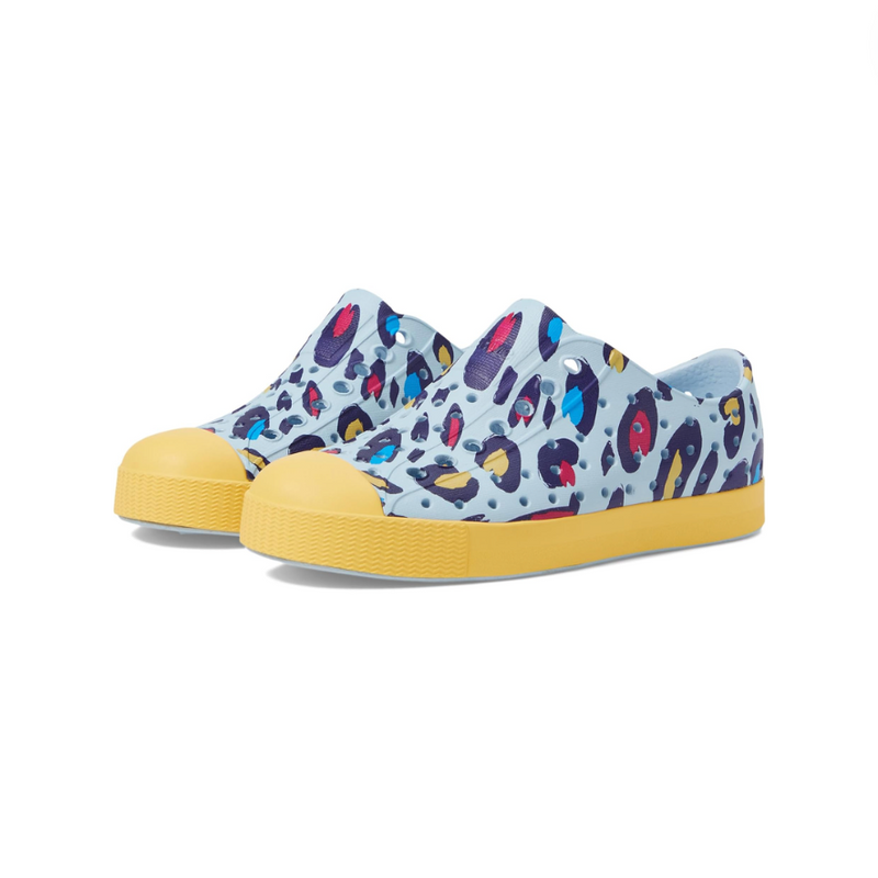 Jefferson Shoe - Air Blue/ Pineapple Yellow/ Animal Print by Native Shoes FINAL SALE