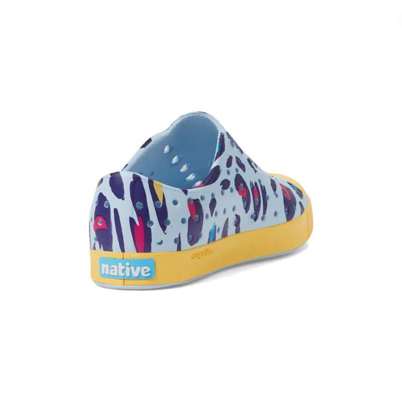 Jefferson Shoe - Air Blue/ Pineapple Yellow/ Animal Print by Native Shoes FINAL SALE