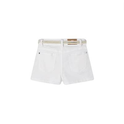 Better Cotton Belted Shorts - White by Mayoral - FINAL SALE