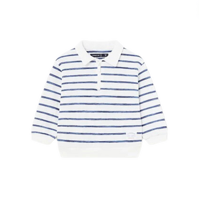 Polo Collar Striped Sweatshirt - Ink by Mayoral - FINAL SALE