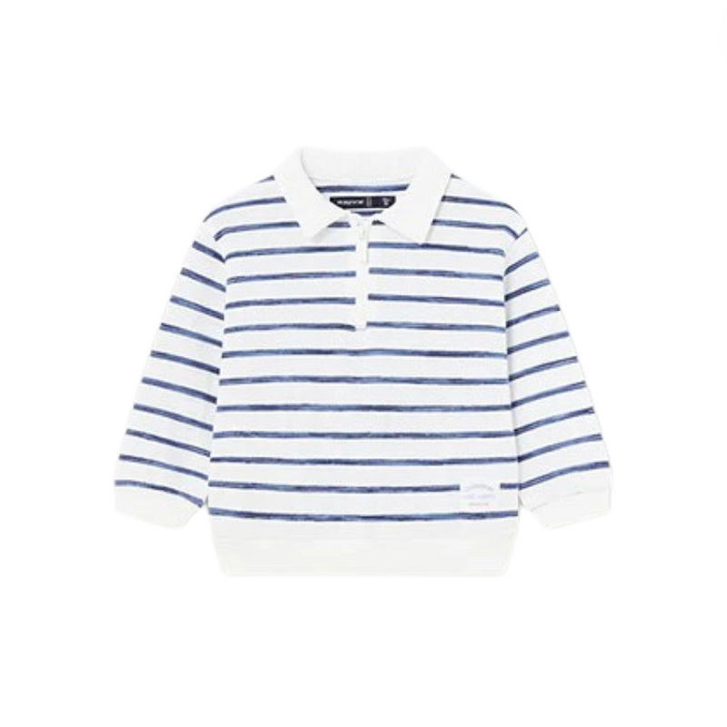 Polo Collar Striped Sweatshirt - Ink by Mayoral - FINAL SALE