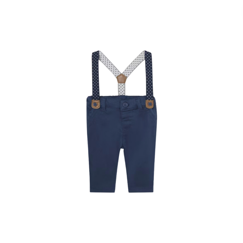 Better Cotton Pants with Suspenders - Navy by Mayoral - FINAL SALE