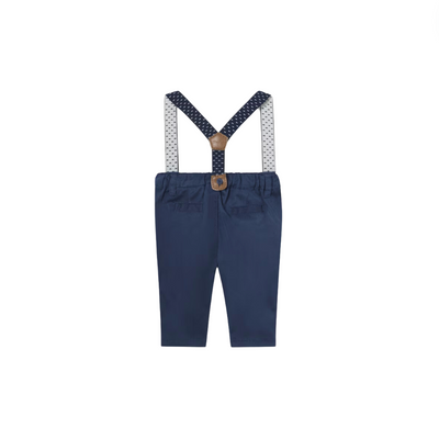 Better Cotton Pants with Suspenders - Navy by Mayoral - FINAL SALE